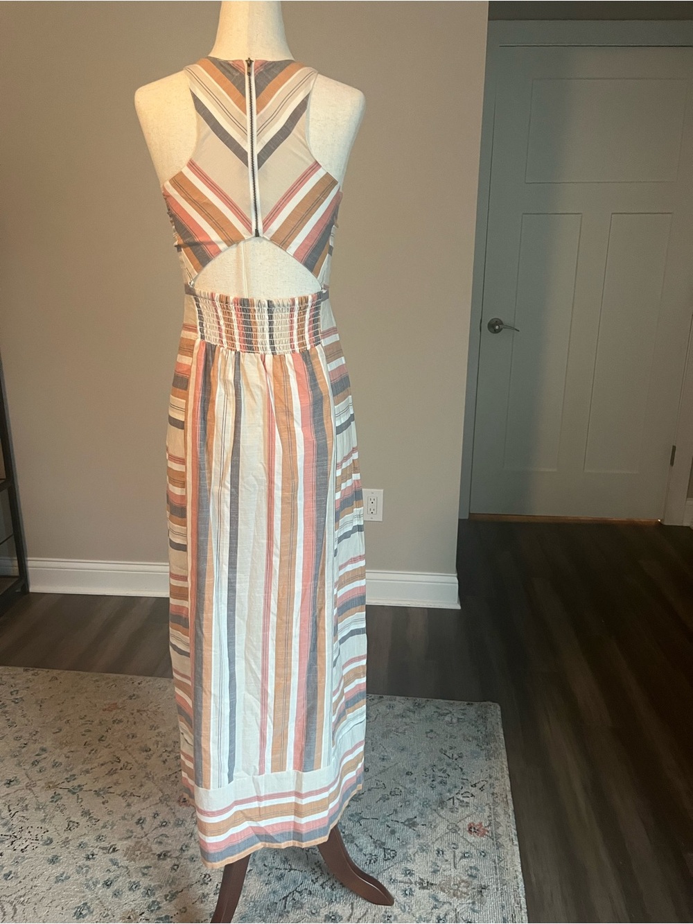 Japna 100% Cotton Boho Striped Maxi Summer Dress - Picture 2 of 6